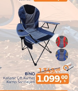 Bino Katlanır Çift Kumaş Kamp Sandalyesi