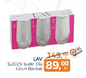 Lav Sude 3'Lü Uzun Bardak