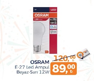 Osram E-27 Led Ampul Beyaz-Sarı 12W