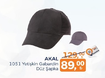 Akal 1051 Yetişkin Gabardin Düz Şapka