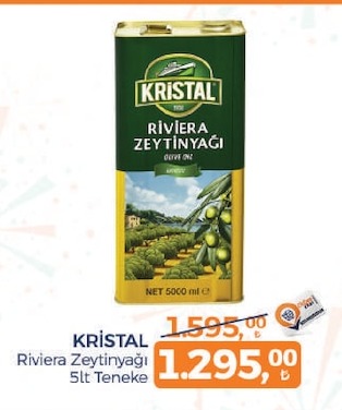 Kristal Riviera Zeytinyağı 5Lt