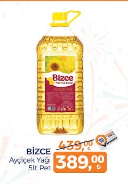 Bizce Ayçiçek Yağı 5Lt