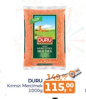Duru Kırmızı Mercimek 1000G