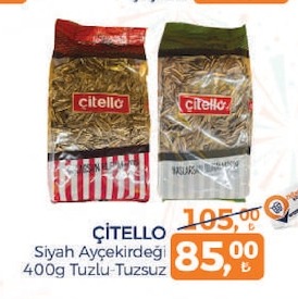 Çitello Siyah Ayçekirdeği 400G Tuzlu-Tuzsuz