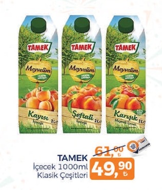 Tamek 1000Ml Klasik Çeşitleri