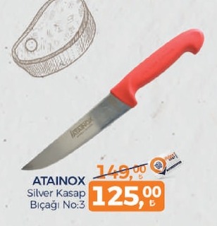 Atainox Silver Kasap Biçaği No:3