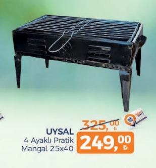 Uysal 4 Ayaklı Pratik Mangal 25X40
