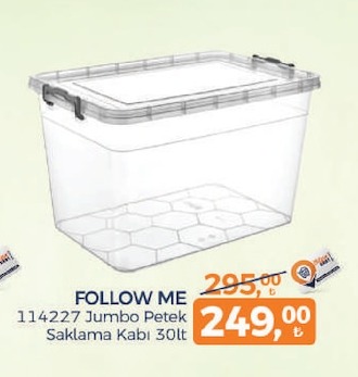 Follow Me 114227 Jumbo Petek Saklama Kabı 30Lt