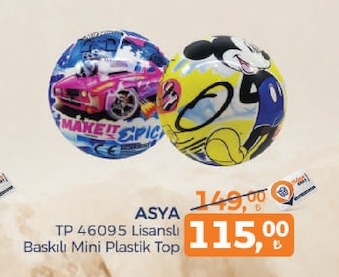 Asya Lisanslı Baskılı Mini Plastik Top