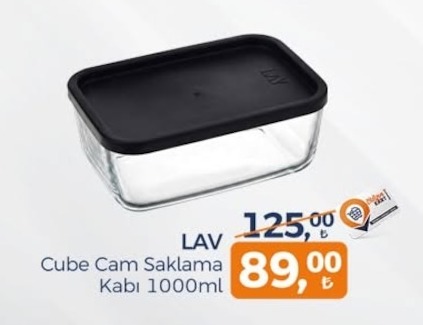 Lav Cube Cam Saklama Kabı 1000Ml