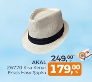 Akal 26770 Kısa Kenar Erkek Hasır Şapka