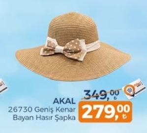 Akal 26730 Geniş Kenar Bayan Hasır Şapka