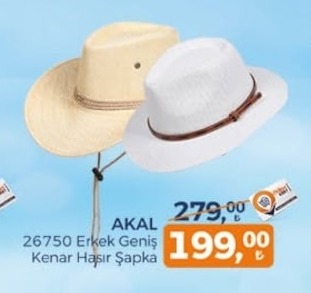 Akal 26750 Erkek Geniş Kenar Hasır Şapka