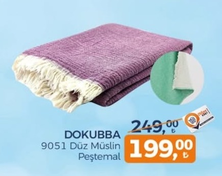 Dokubba 9051 Düz Muslin Peştemal