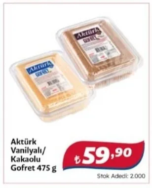Aktürk Vanilyalı/Kakaolu Gofret 475 G