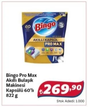 Bingo Pro Max Akıllı Bulaşık Makinesi Kapsülü 60'Lı 822 G