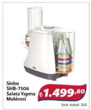Sinbo Shb-7506 Salata Yapma Makinesi