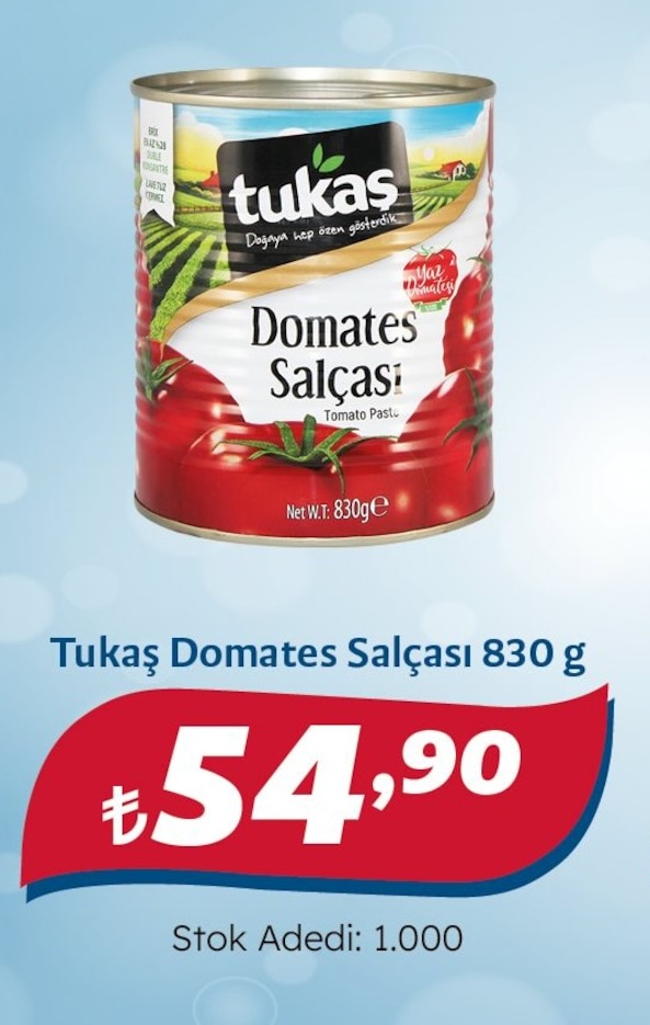 Tukaş Domates Salçası 830 G