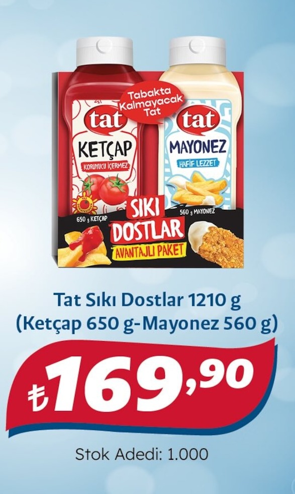Tat Sıkı Dostlar 1210 G (Ketçap 650 G-Mayonez 560 G)