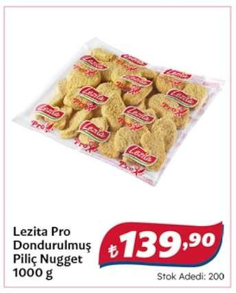 Lezita Pro Dondurulmus Piliç Nugget 1000 G