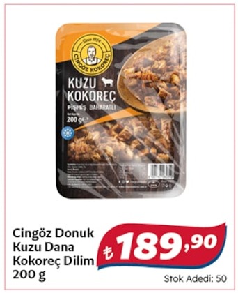 Cingöz Donuk Kuzu Dana Kokoreç Dilim 200 G