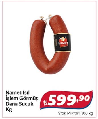 Namet Isıl İşlem Görmüş Dana Sucuk Kg