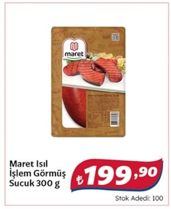 Maret Isıl İşlem Görmüş Sucuk 300 G