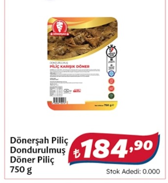 Dönerşah Piliç Dondurulmuş Döner Piliç 750 G