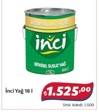 İnci Bitkisel Susuz Yağ 18L