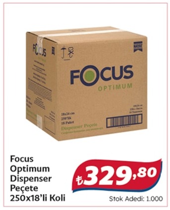 Focus Optimum Dispenser Peçete 250X18'Li Koli