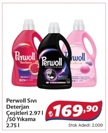 Perwoll Sıvı Deterjan Çeşitleri 2.97L / 50 Yıkama 2.75L