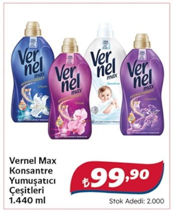 Vernel Max Konsantre Yumuşatici Çeşitleri 1.440 Ml