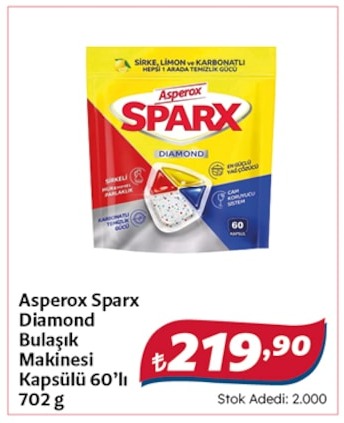 Asperox Sparx Diamond Bulaşık Makinesi Kapsülü 60'Lı 702 G
