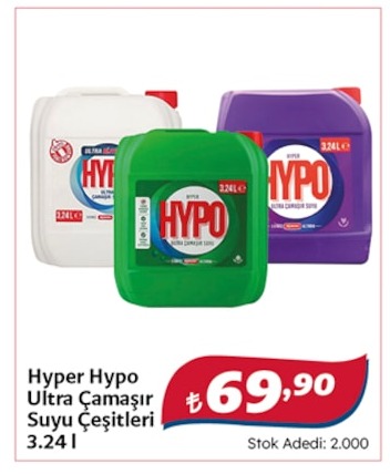 Hyper Hypo Ultra Çamaşır Suyu Çeşitleri 3.24 L