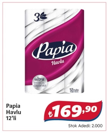 Papia Havlu 12'Li