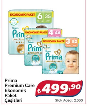 Pampers Prima Premium Care Ekonomik Paket Çeşitleri