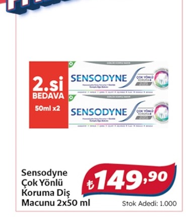 Sensodyne Çok Yönlü Koruma Diş Macunu 2X50Ml