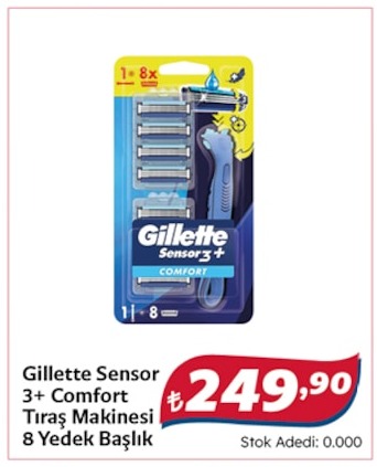 Gillette Sensor 3+ Comfort Tıraş Makinesi 8 Yedek Başlık