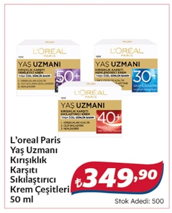 L'Oreal Paris Yaş Uzmanı Kırışıklık Karşıtı Sıkılaştırıcı Krem Çeşitleri 50 Ml