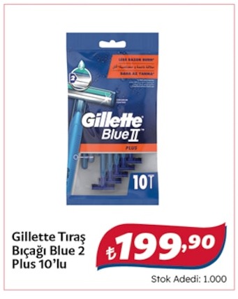 Gillette Tıraş Bıçağı Blue 2 Plus 10'Lu