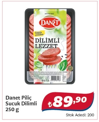 Danet Piliç Sucuk Dilimli 250 G