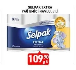 Selpak Extra Yağ Emi̇Ci̇ Havlusu, 8'Li̇