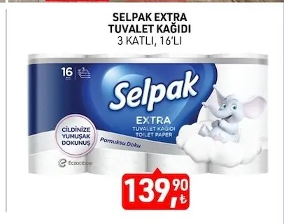 Selpak Extra Tuvalet Kağidi 3 Katli, 16'Li