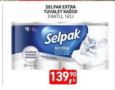 Selpak Extra Tuvalet Kağidi 3 Katli, 16'Li
