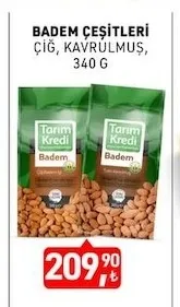 Tarım Kredi Badem Çeşitleri Çiğ, Kavrulmuş 340 G