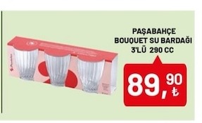 Paşabahçe Bouquet Su Bardağı 3'Lü 290 Cc