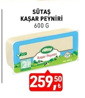 Sütaş Kaşar Peyniri 600 G