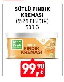 Tarım Kredi Sütlü Fındık Kreması (%25 Fındık) 500 G