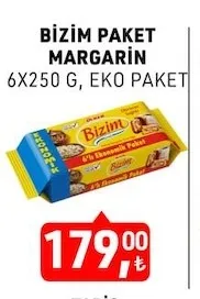 Bizim Paket Margarin 6X250 G Eko Paket