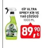 Cif Ultra Sprey Kir Ve Yağ Çözücü 1000 Ml